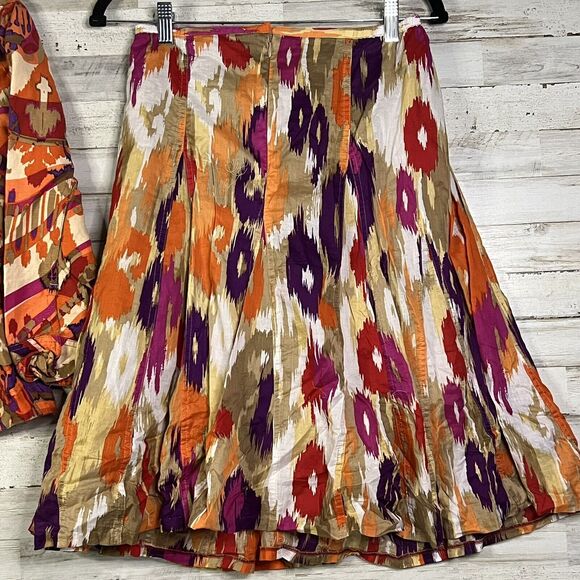 Ruby Rd. Women's Size 12 Blazer And Skirt Suit 2 Piece Set Multi-Color Boho - Picture 3 of 15